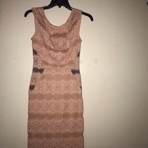 Pink lace mini dress